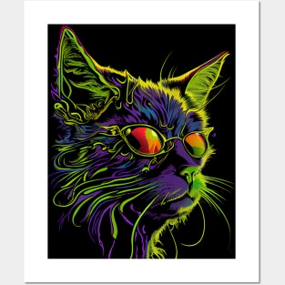 Psychedelic Cat 6.0 Posters and Art